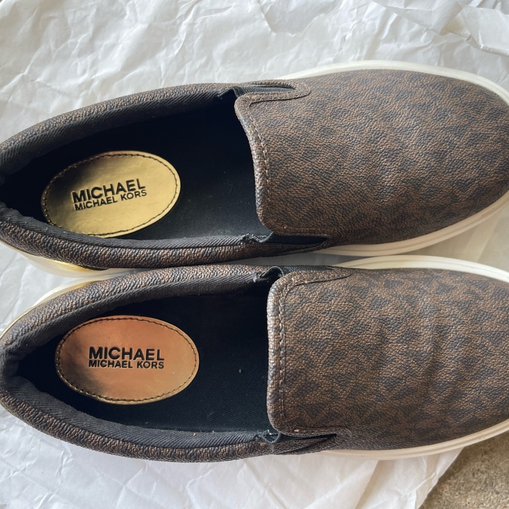 Michael Kors Brown Flats Comfortable Slip-On Loafers